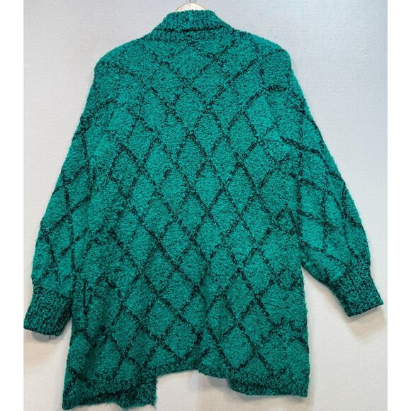 Vintage Monto Par Le Chois Womens Cardigan Sweater Size P/M Teal Black - Picture 2 of 11